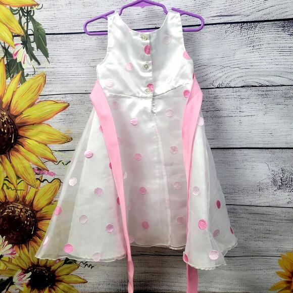 Girls Youngland Multicolor Dress w/ Pink Bow Size 4 - Picture 8 of 8